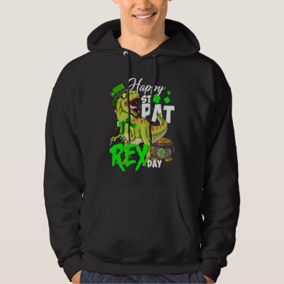 Happy St Pat Rex Day Dinosaur Irish Shamrock St Pa Hoodie