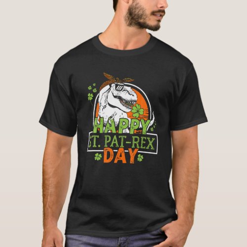 Happy St Pat_Rex Day Dinosaur St Patrick Dinosaur T_Shirt