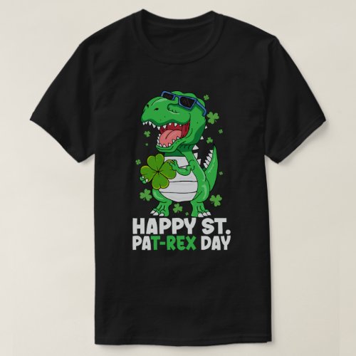 Happy St PaT_Rex Day Dinosaur St Patricks Day Boys T_Shirt