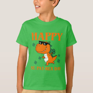 Happy St. Pat-Rex Day Funny Cute Dinosaur Irish T-Shirt