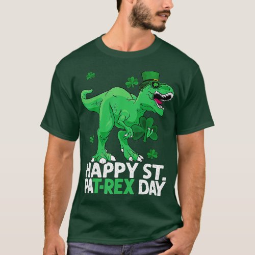 Happy St Pat rex Day  St Patricks oddler Boy Dinos T_Shirt