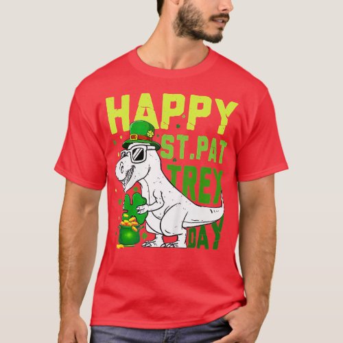 Happy St PaT Rex Dinosaur Saint Patricks Day For B T_Shirt