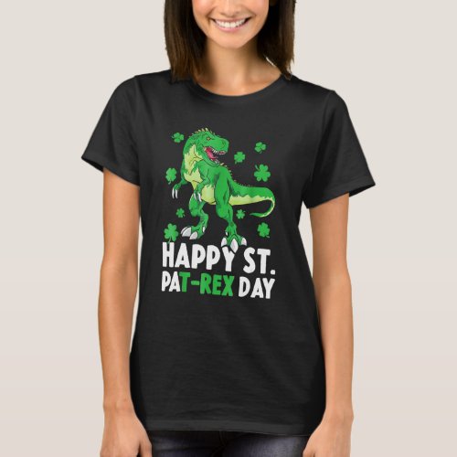 Happy St PaT Rex Dinosaur Saint Patricks Day For  T_Shirt