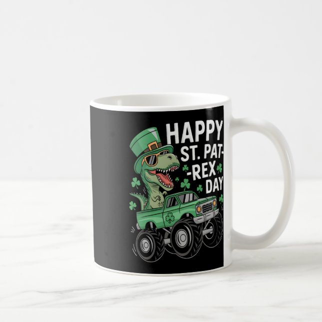 Happy St Pat-rex Patricks Day Dinosaur Monster Tru Coffee Mug (Right)