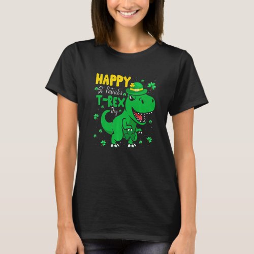 Happy St Pat T Rex Day Dino St Patricks Day Dinosa T_Shirt