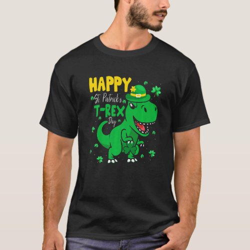 Happy St Pat T Rex Day Dino St Patricks Day Dinosa T_Shirt