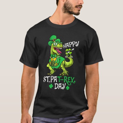 Happy St Pat T Rex Patricks Day Dinosaur Toddler  T_Shirt