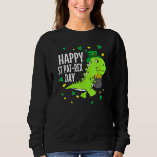 Happy St Pat T Rex Saint Patrick's Day Dinosaur Bo Sweatshirt