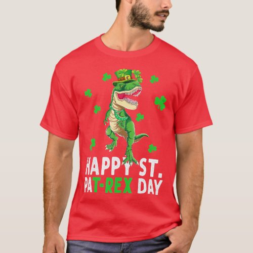 Happy St Pat T Rex Saint Patricks Day Dinosaur Boy T_Shirt