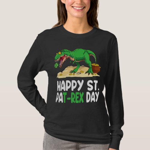 Happy St Pat T Rex Saint Patricks Day Dinosaur Sh T_Shirt