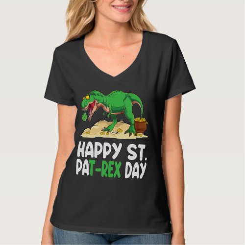 Happy St Pat T Rex Saint Patricks Day Dinosaur Sh T_Shirt