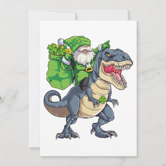 Happy St Pat T Rex Saint Patrick's Day Leprechaun Thank You Card