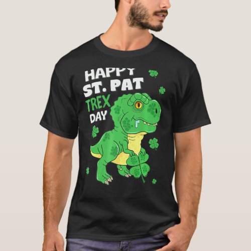 Happy St Pat Trex Day Baby Dinosaur St Patricks D T_Shirt
