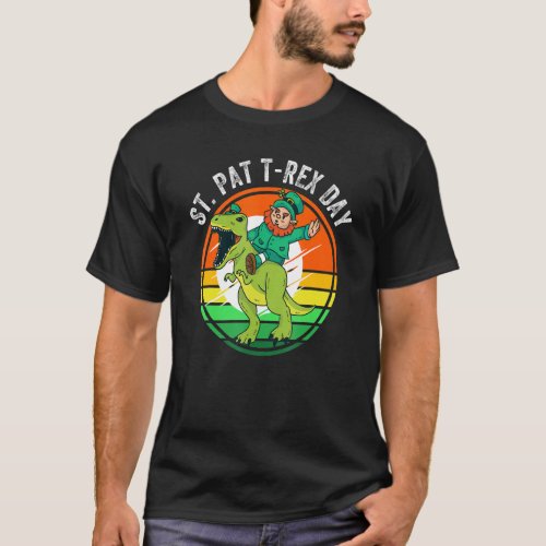 Happy St Pat Trex Day Dino St Patricks Day Adult K T_Shirt