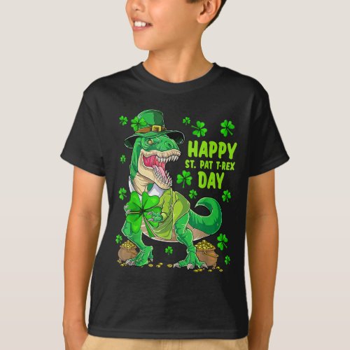 Happy St Pat Trex Day Dino St Patricks Day T_Shirt