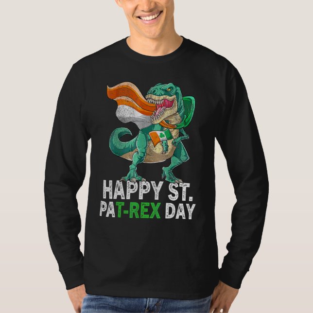 Happy St Pat Trex Day  Dino St Patricks Day Toddle T-Shirt (Front)