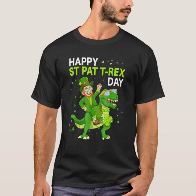 Happy St Pat Trex Day Dino St Patricks Day Toddler T-Shirt (Front)