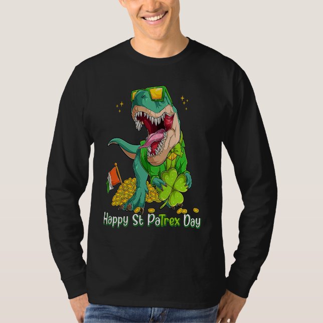 Happy St Pat Trex Day Dino St Patricks Day Toddler T-Shirt (Front)