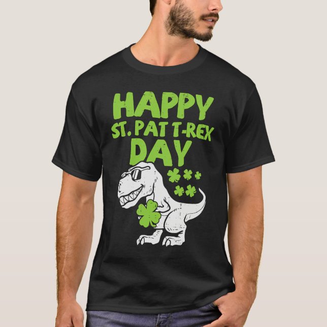 Happy St Pat Trex Day Dino St Patricks Day Toddler T-Shirt (Front)