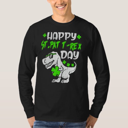 Happy St Pat Trex Day Dinosaur St Patricks Day Kid T_Shirt