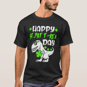 Happy St Pat Trex Day Dinosaur St Patricks Day Kid T-Shirt