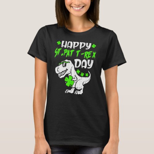 Happy St Pat Trex Day Dinosaur St Patricks Day Kid T_Shirt