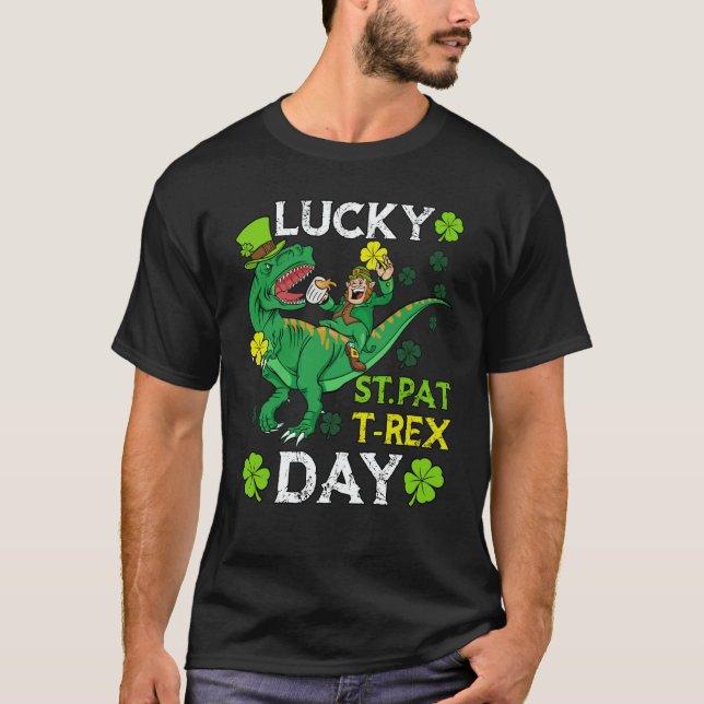 Happy St Pat Trex Day Dinosaur St Patricks Day Tod T-Shirt (Front)