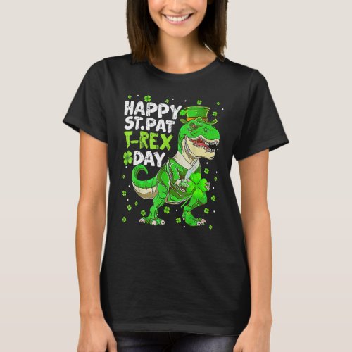 Happy St Pat Trex Day Dinosaur St Patricks Day Tod T_Shirt