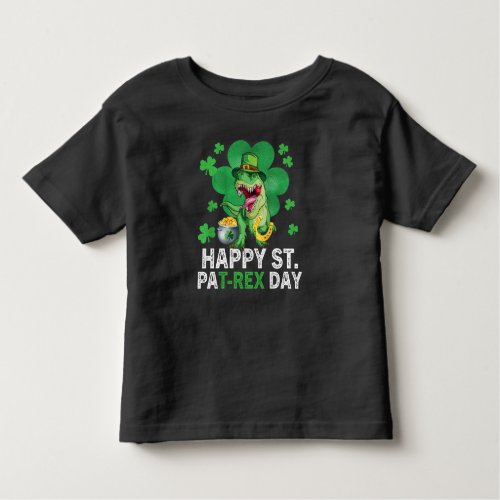 Happy St Pat Trex Day Dinosaur Toddler St Patricks Toddler T_shirt
