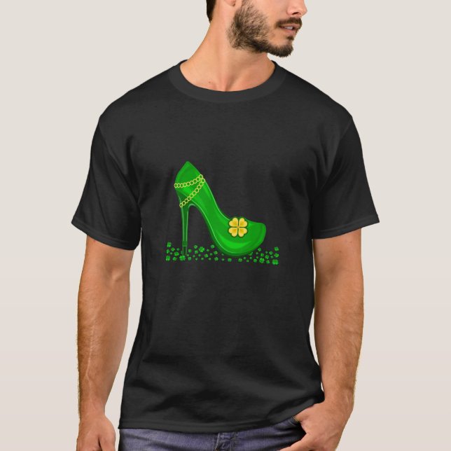 Happy St Patrick Day Green Womens High Heeled Shoe T-Shirt (Front)