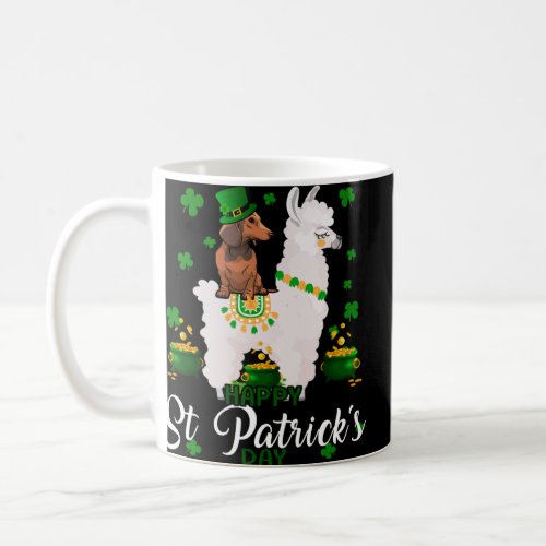 Happy St Patrick Day Leprechaun Dachshund Riding L Coffee Mug