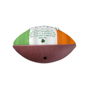 Happy St. Patrick Irish Blessing Flag Shamrock Football