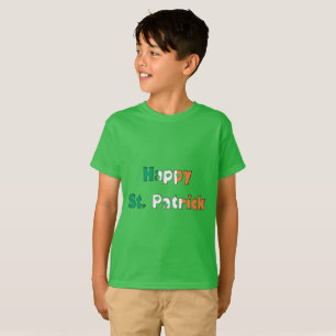 Happy St. Patrick Irish Flag Colors Typography T-Shirt