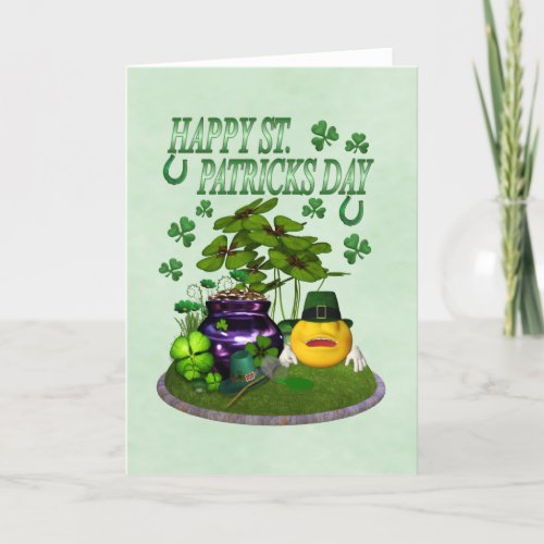 Happy St Patricks day a leprechaun tale   Holiday Card