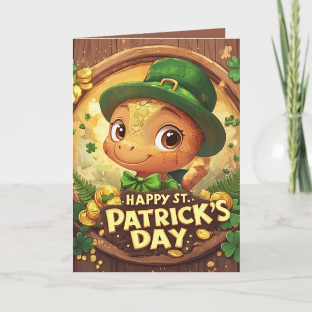 Happy St. Patrick’s Day and three leprechaun  Card (Front)