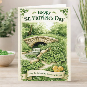 Happy St. Patrick’s Day Card – Green Shamrocks