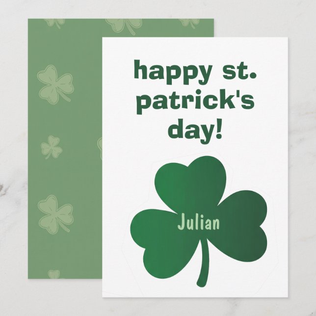Happy St. Patrick’s Day Classic Irish Celebratio Holiday Card (Front/Back)