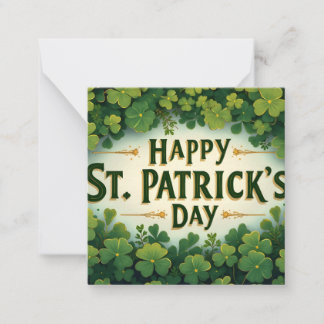 Happy St. Patrick’s Day Clover Art Note Card