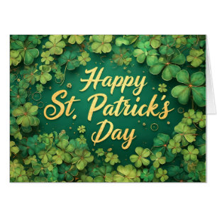 Happy St. Patrick’s Day Clover Design Card