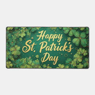 Happy St. Patrick’s Day Clover Design Desk Mat