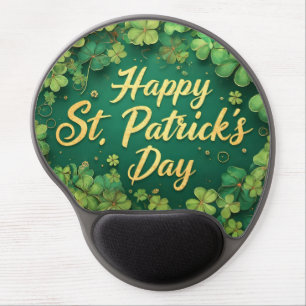 Happy St. Patrick’s Day Clover Design Gel Mouse Pad