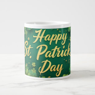 Happy St. Patrick’s Day Clover Design Giant Coffee Mug