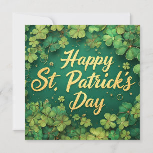 Happy St. Patrick’s Day Clover Design Note Card