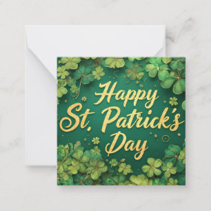 Happy St. Patrick’s Day Clover Design Note Card