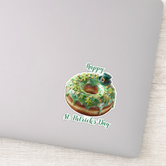 Happy St. Patrick’s Day Donut with Leprechaun Hat Sticker