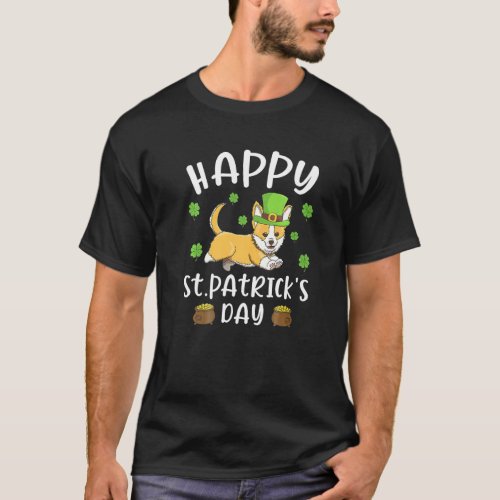 Happy St Patrick S Day Funy Saint Patricks Corgi D T-Shirt