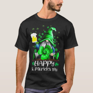 Happy St Patrick s Day Gnome Tie Dye Shamrock T-Shirt