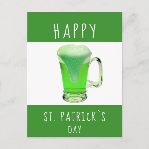 Happy St Patricks day Green Beer Postcard