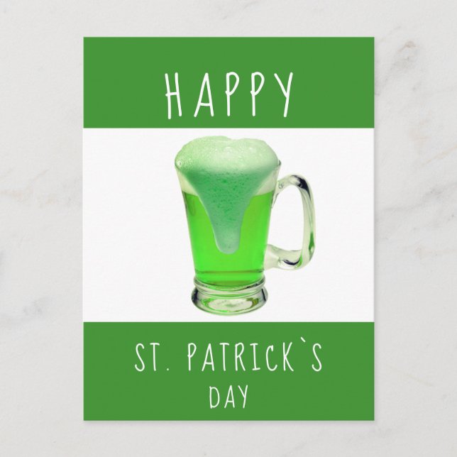 Happy St. Patrick`s day Green Beer Postcard (Front)