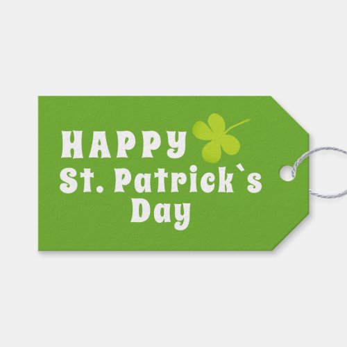 Happy St Patricks day Green Lucky Shamrock  Gift Tags